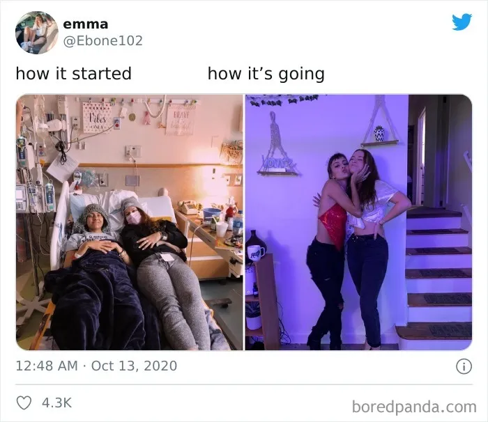 People Take ‘How It Started Vs. How It's Going’ Challenge To Another Level Of Wholesomeness By Sharing Their Cancer Stories (30 Pics)