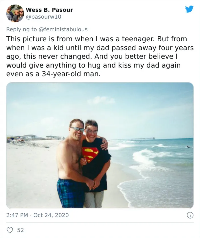 Los trolls dicen que esta foto de Joe Biden con su hijo no es apropiada, y la gente responde con fotos similarles para demostrar que no es así