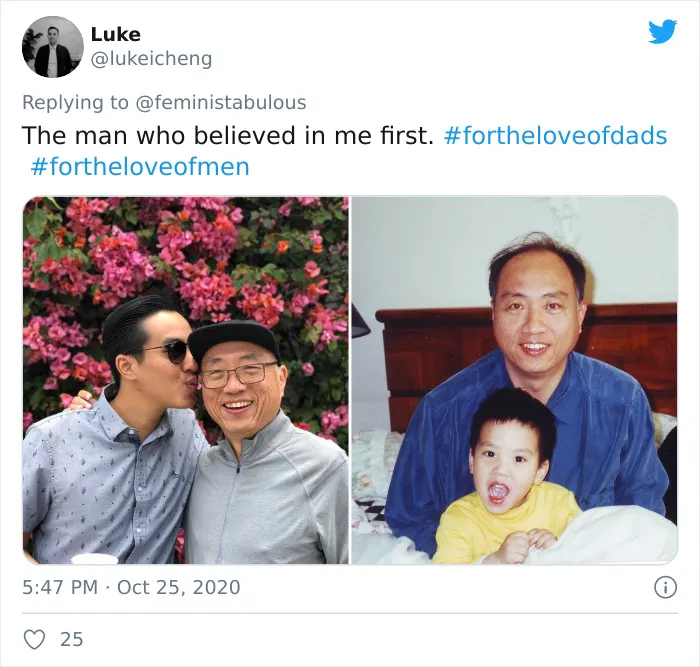 Los trolls dicen que esta foto de Joe Biden con su hijo no es apropiada, y la gente responde con fotos similarles para demostrar que no es así