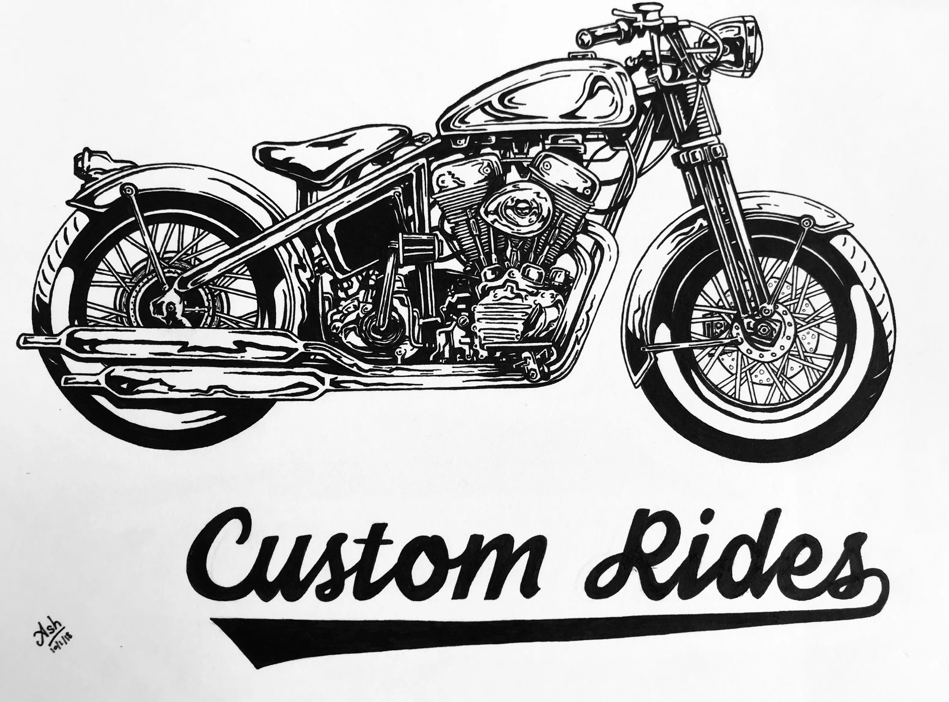 @ashtrokes - Combining Two Of My Passions Riding And Drawing Together To Make Realistic Drawings Which Takes 30 To 70 Hours!