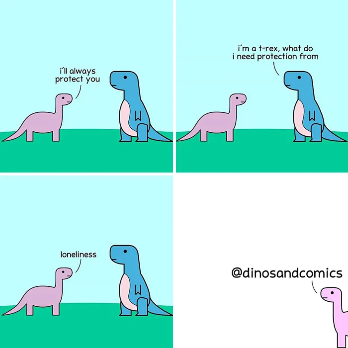 Explore Mental Health and Life Through Honest Dinosaur Comic Strips