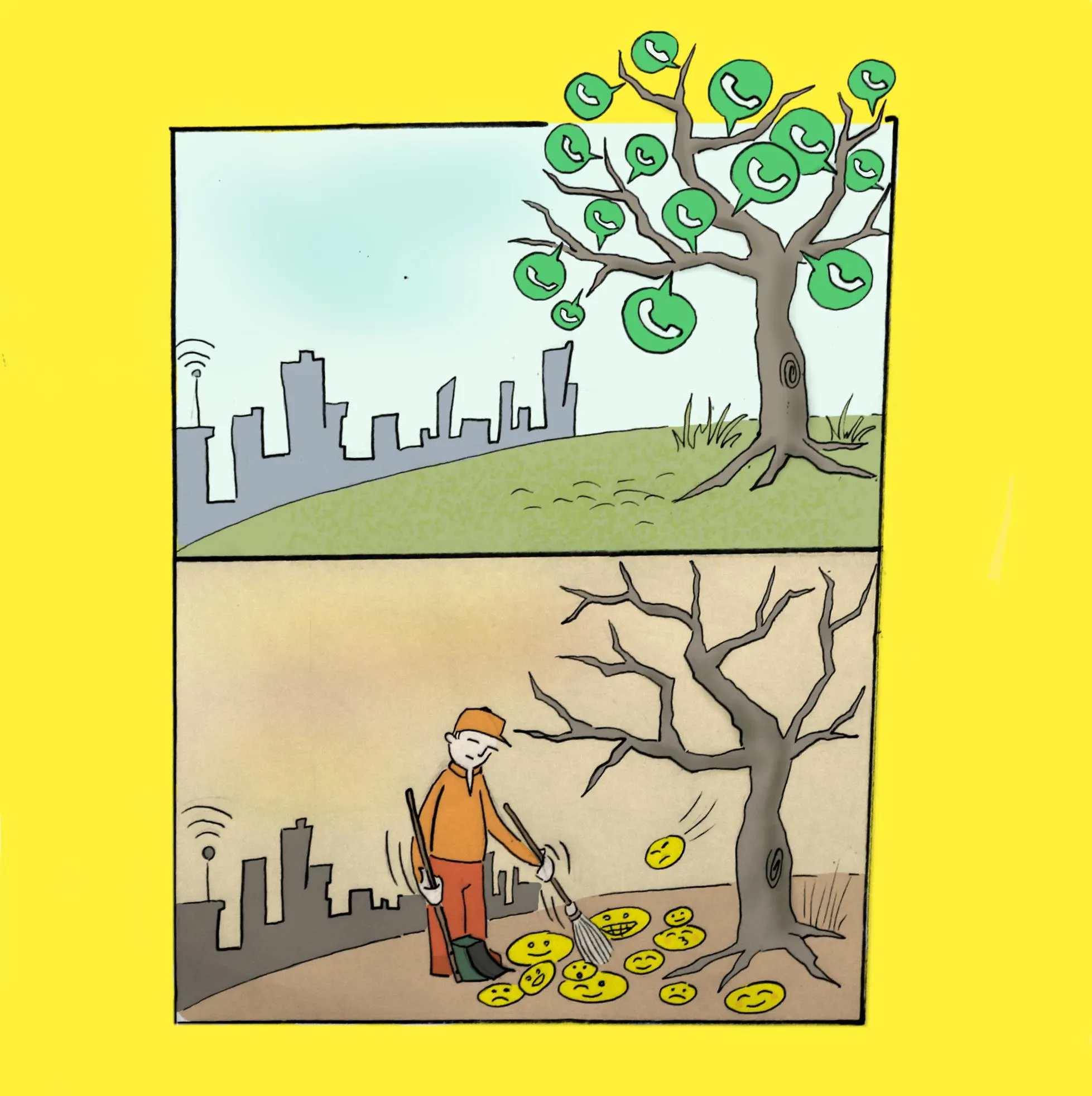 Yellow Framed Cartoons Of Everyday Life From "Kartun Çizim" Caricature Blog