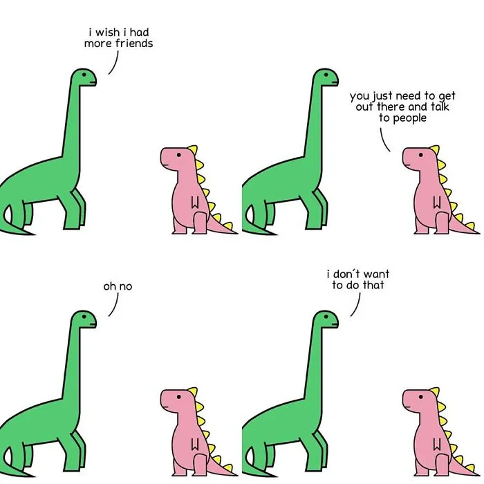 Dinosaur comic about having more friends 