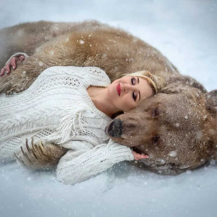 Russian Brown Bear Who Was Abandoned As A Cub And Raised By Humans Has Now Started A Modeling Career (35 Pics)