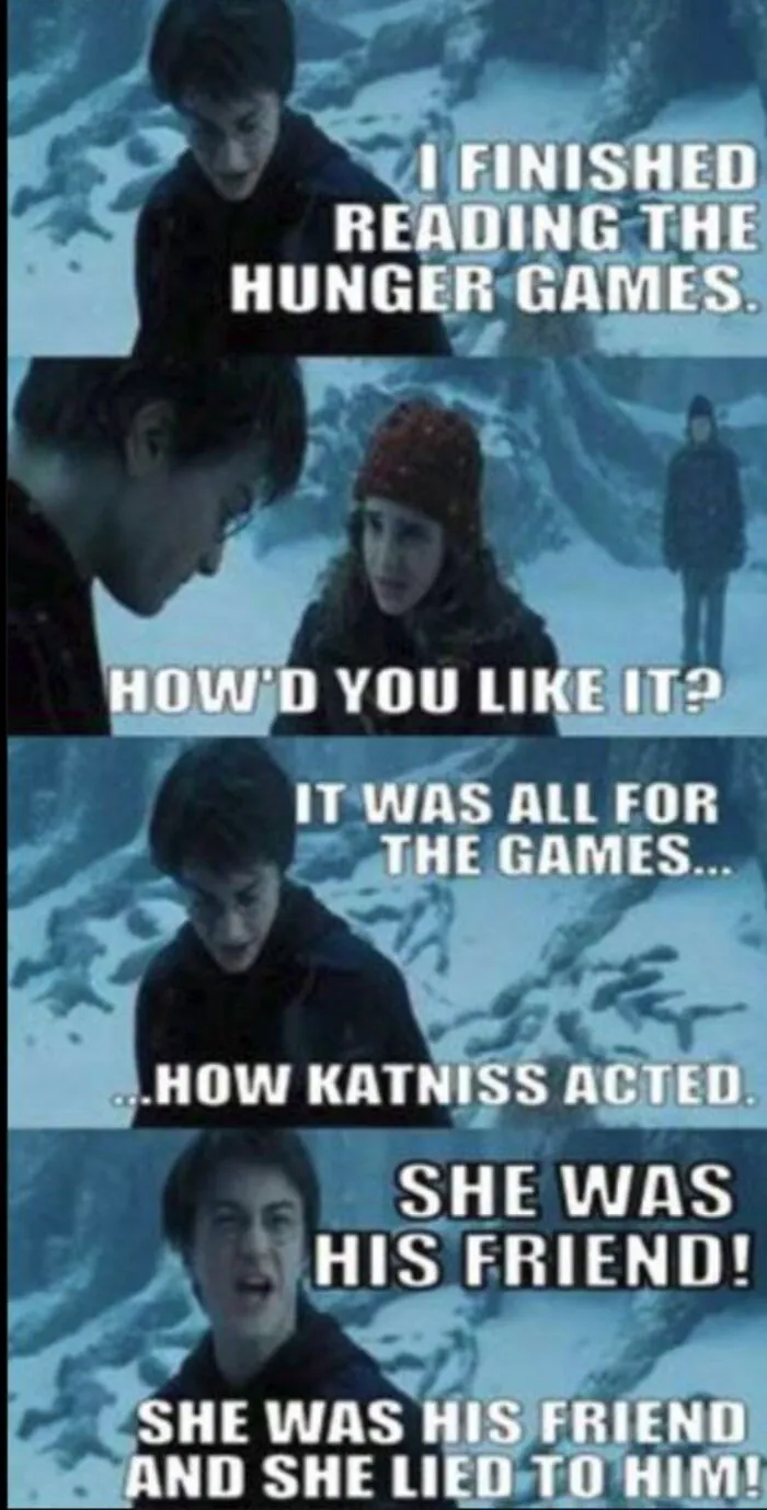 Um.. How Did Harry Read The Hunger Games If Harry Potter Is Set In The 1990s And Hunger Ganes Is Set In The Future?