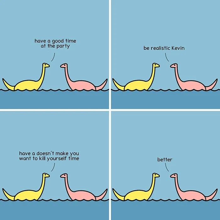 Dinosaur comic about having a good time at the party 