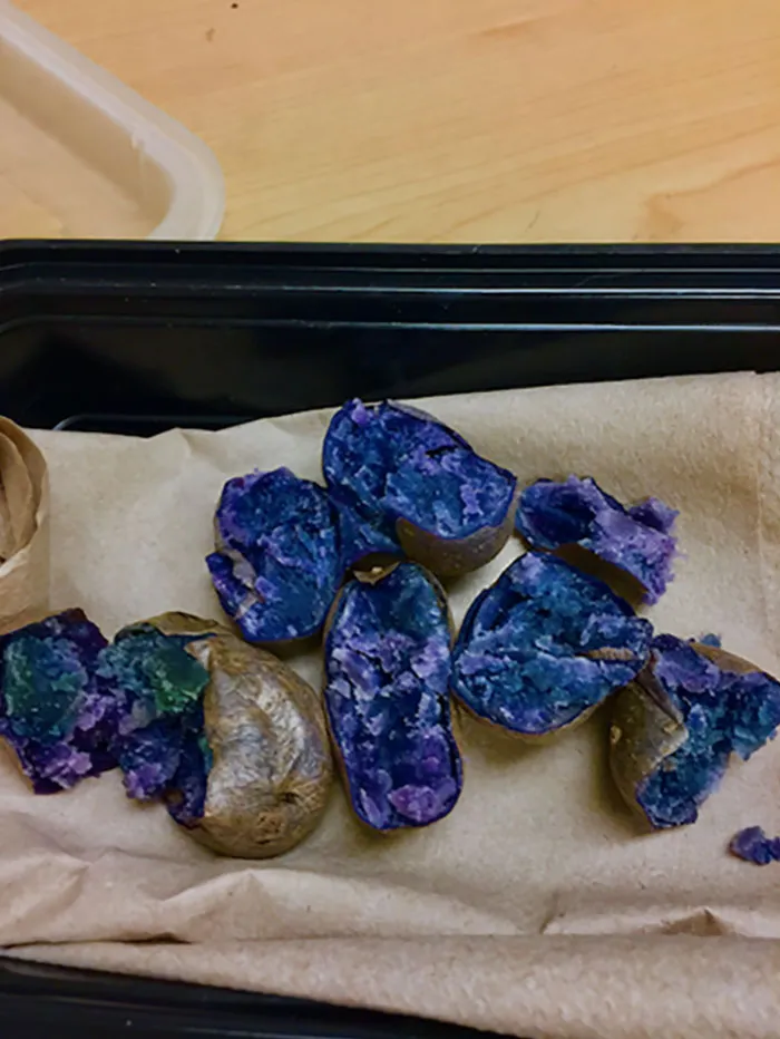 Mis patatas moradas parecen gemas