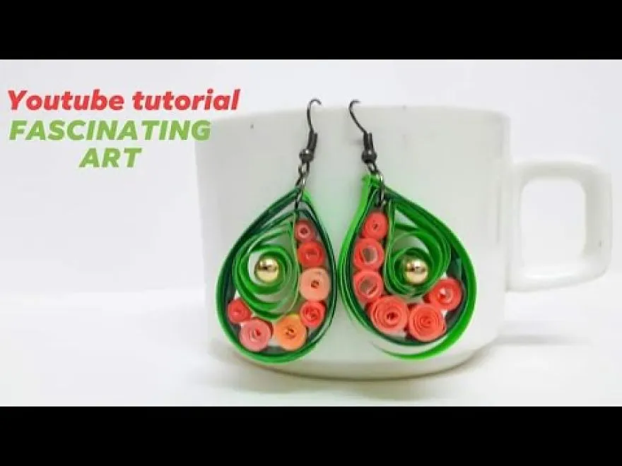 Handmade Jewellery Using Waste Paper Strips And Converting Them Into Earring.