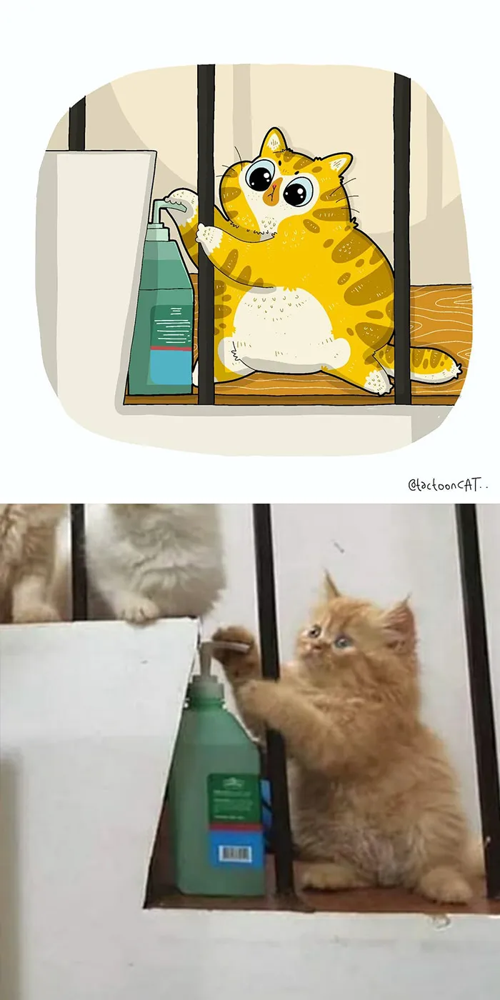 Artist Is Bringing Forgotten Memes Of Cats In The Form Of Cartoons And This Is So Purrfect