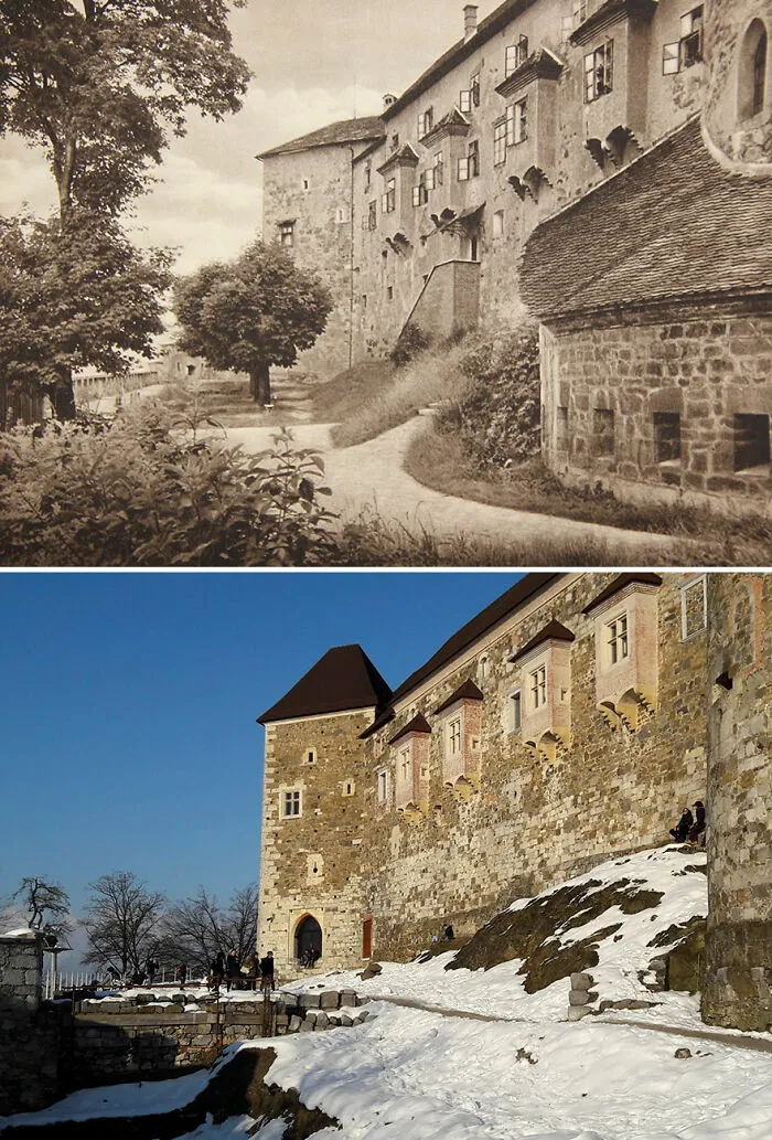 Castillo de Liubliana, Eslovenia, 1926 vs. 2018