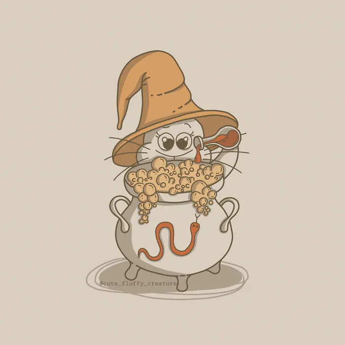 Cutie Is A Wizard Working On A Happiness Potion