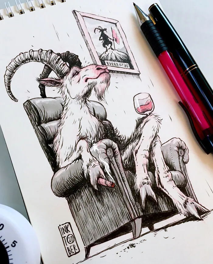 Las 40 ilustraciones de este artista ruso están llenas de humor negro y personajes inquietantes