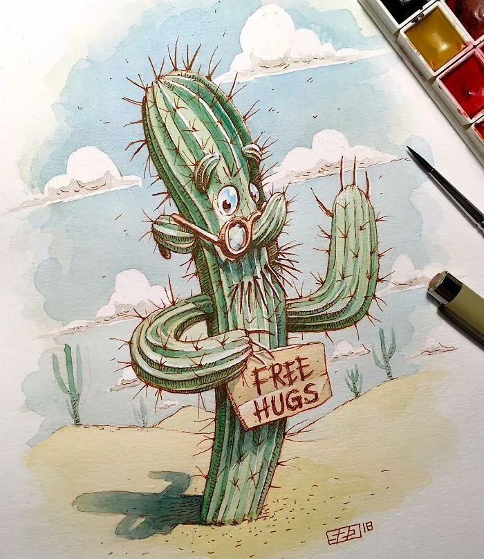 Las 40 ilustraciones de este artista ruso están llenas de humor negro y personajes inquietantes