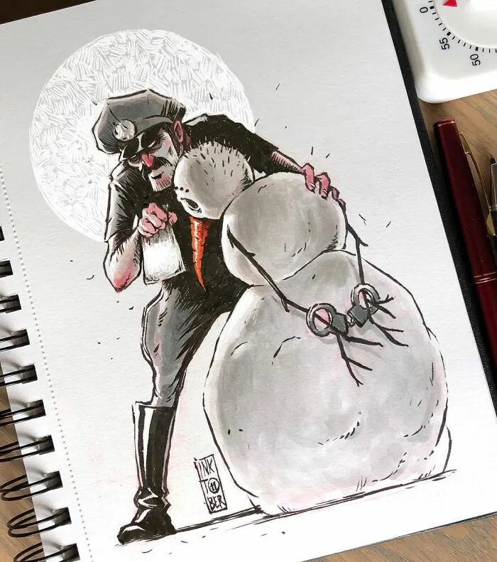 Las 40 ilustraciones de este artista ruso están llenas de humor negro y personajes inquietantes