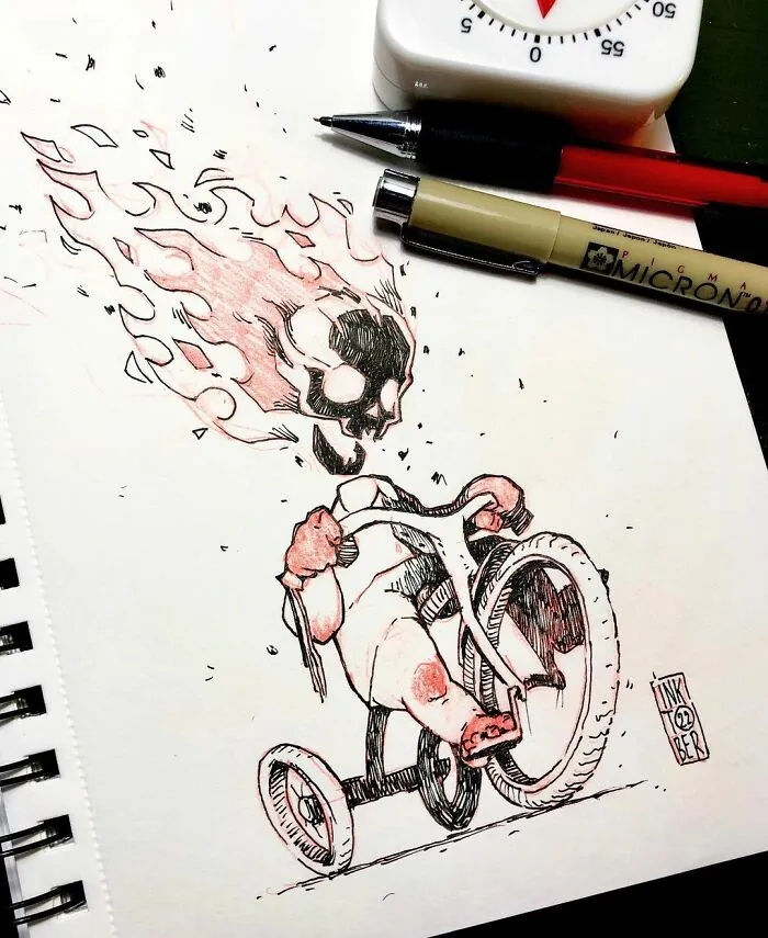 Las 40 ilustraciones de este artista ruso están llenas de humor negro y personajes inquietantes