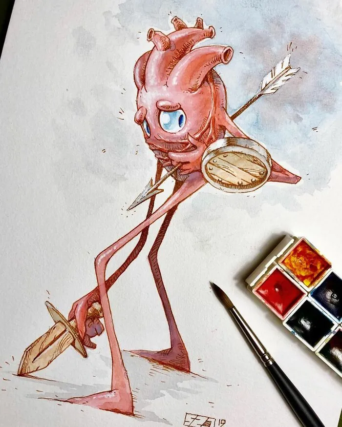 Las 40 ilustraciones de este artista ruso están llenas de humor negro y personajes inquietantes