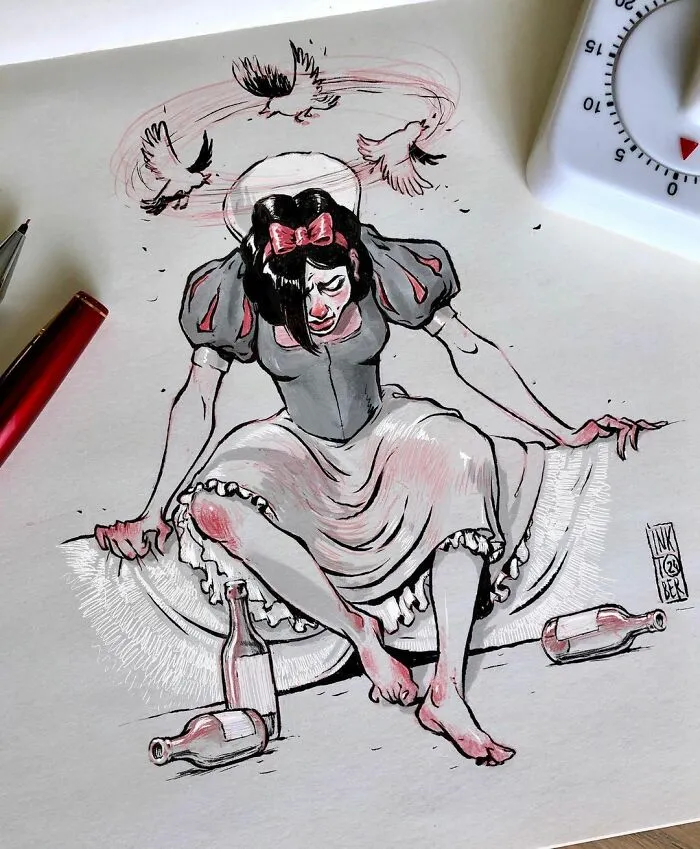 Las 40 ilustraciones de este artista ruso están llenas de humor negro y personajes inquietantes