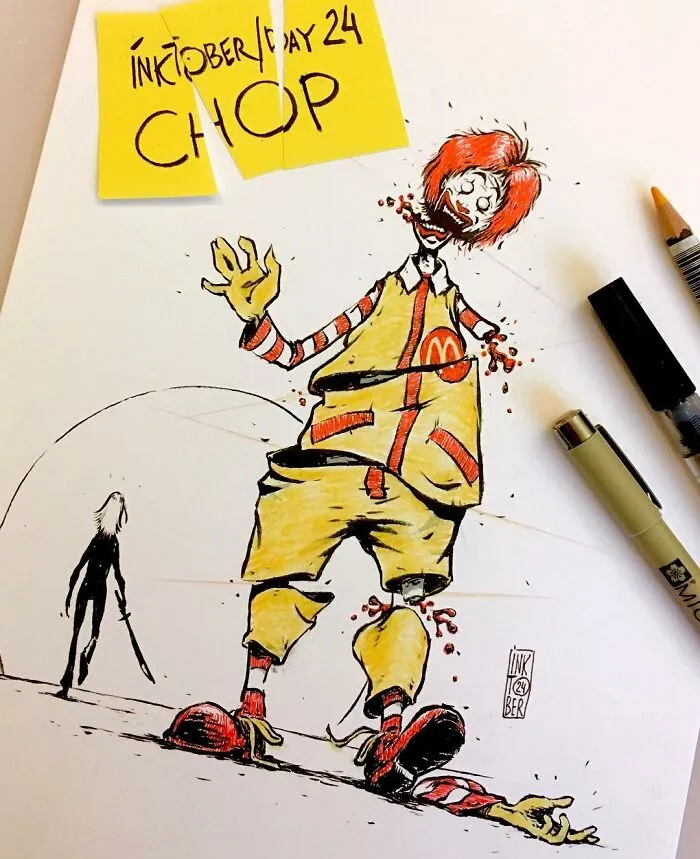 Russian Artist's 40 Illustrations Involve Dark Humor And Creepy Subjects