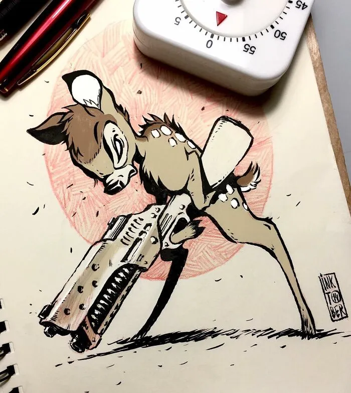 Las 40 ilustraciones de este artista ruso están llenas de humor negro y personajes inquietantes