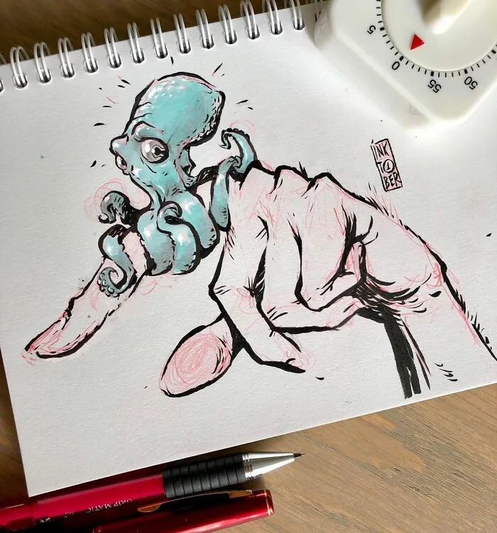Russian Artist's 40 Illustrations Involve Dark Humor And Creepy Subjects
