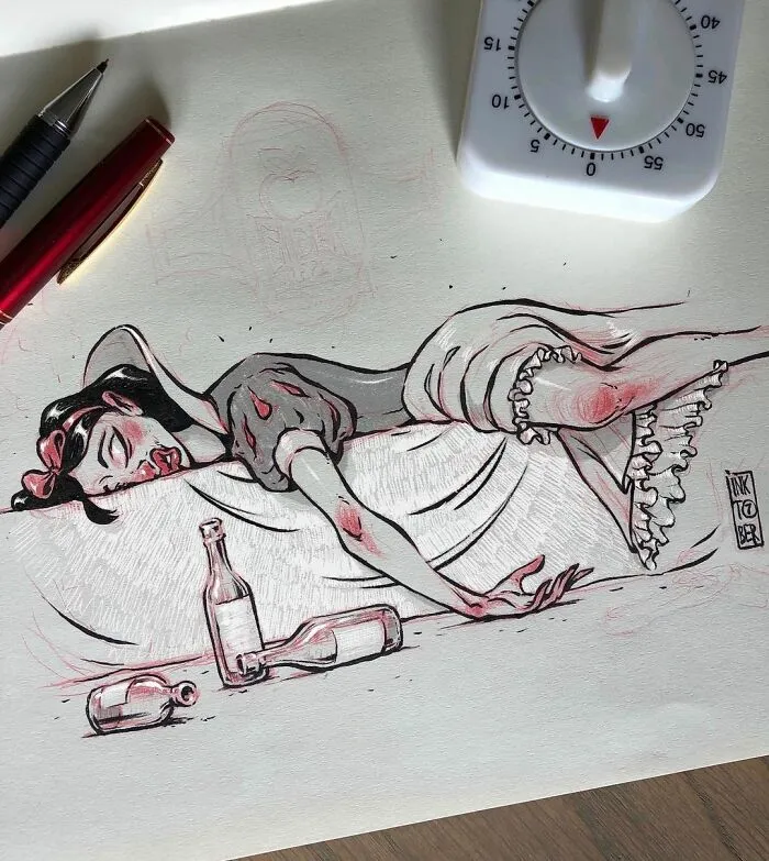 Las 40 ilustraciones de este artista ruso están llenas de humor negro y personajes inquietantes