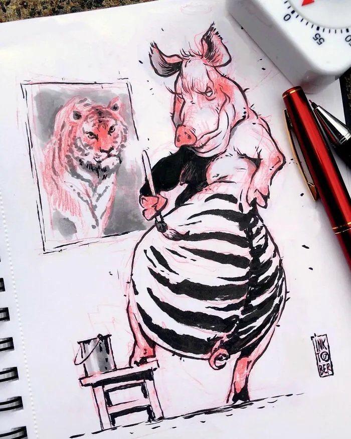 Russian Artist's 40 Illustrations Involve Dark Humor And Creepy Subjects