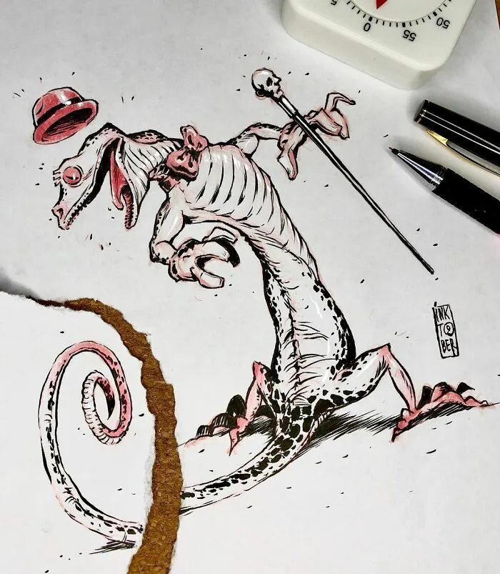 Las 40 ilustraciones de este artista ruso están llenas de humor negro y personajes inquietantes