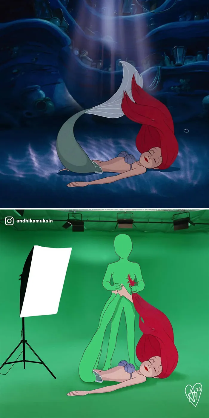 11 Behind-The-Scenes Pics Of Disney's Famous Scenes