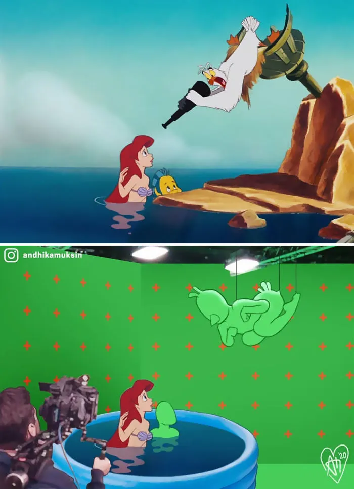11 Behind-The-Scenes Pics Of Disney's Famous Scenes
