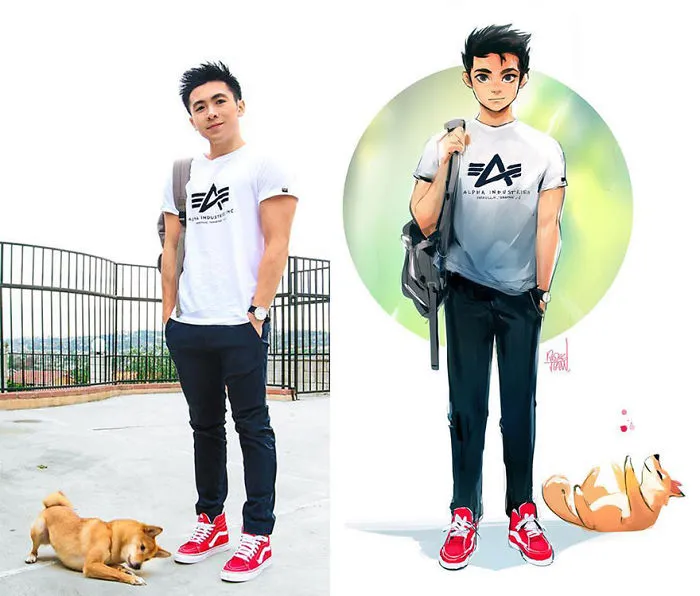 This Artist Turns His Dog And Himself Into Adorable Cartoon Characters (20 Pics)