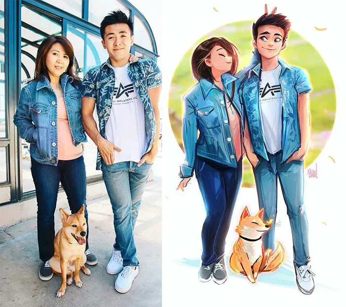 This Artist Turns His Dog And Himself Into Adorable Cartoon Characters (20 Pics)