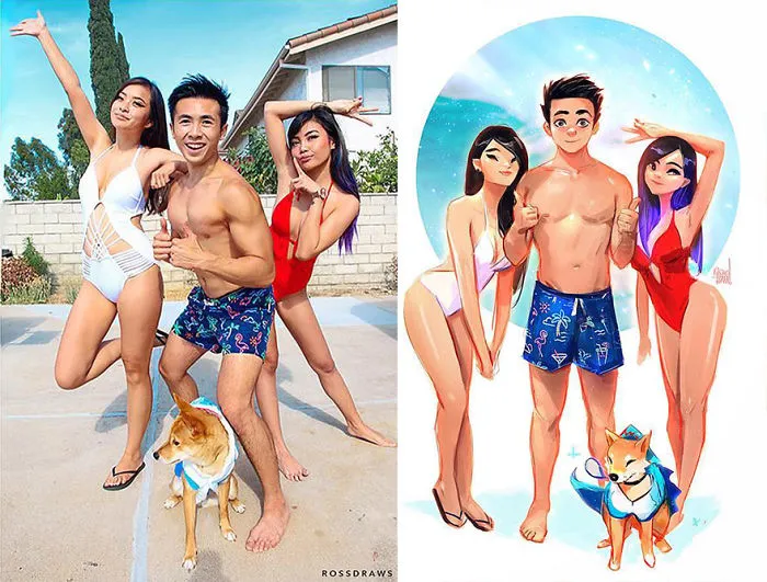 This Artist Turns His Dog And Himself Into Adorable Cartoon Characters (20 Pics)