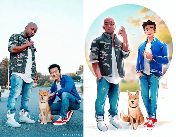 This Artist Turns His Dog And Himself Into Adorable Cartoon Characters (20 Pics)