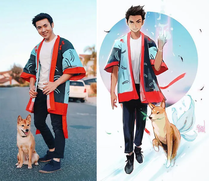 This Artist Turns His Dog And Himself Into Adorable Cartoon Characters (20 Pics)