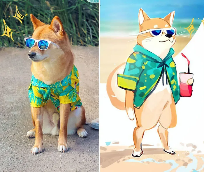 This Artist Turns His Dog And Himself Into Adorable Cartoon Characters (20 Pics)