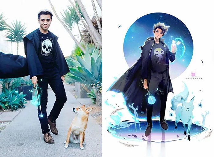 This Artist Turns His Dog And Himself Into Adorable Cartoon Characters (20 Pics)