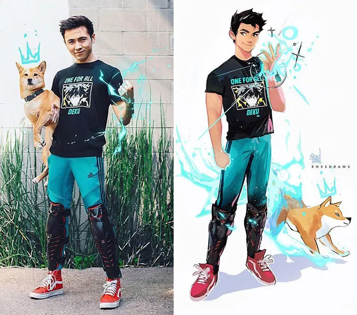 This Artist Turns His Dog And Himself Into Adorable Cartoon Characters (20 Pics)