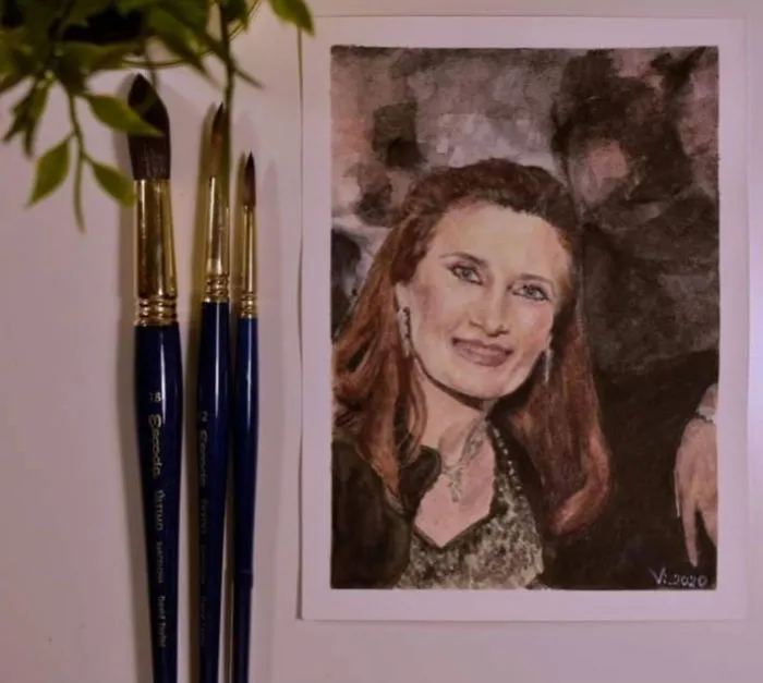 A Portrait Of A Good Friend Of Mine In Watercolor