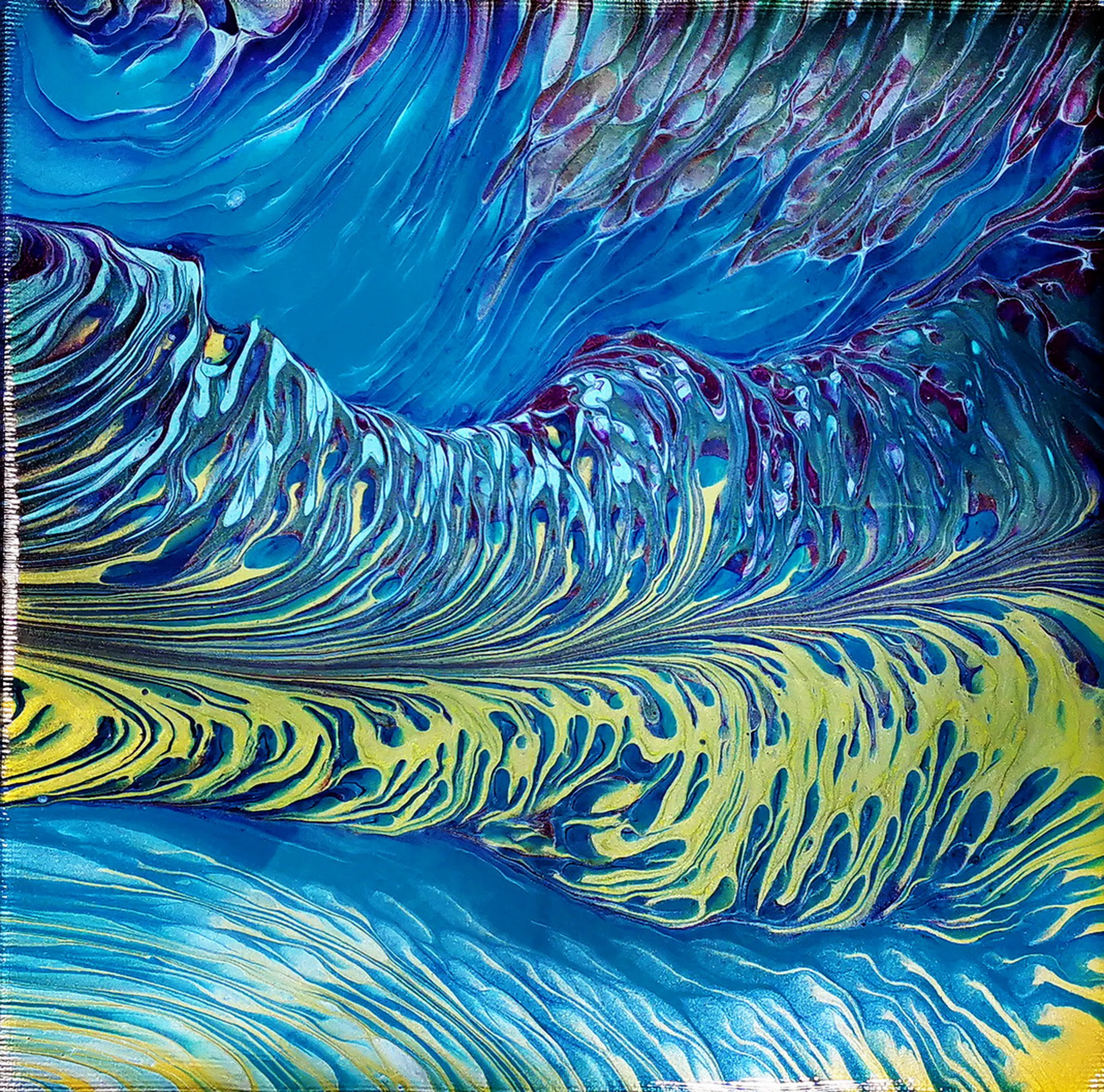 Wandering Split Cup Straight Pour ~ Landscape Acrylic Pour Painting ~ Easy Beginner Technique