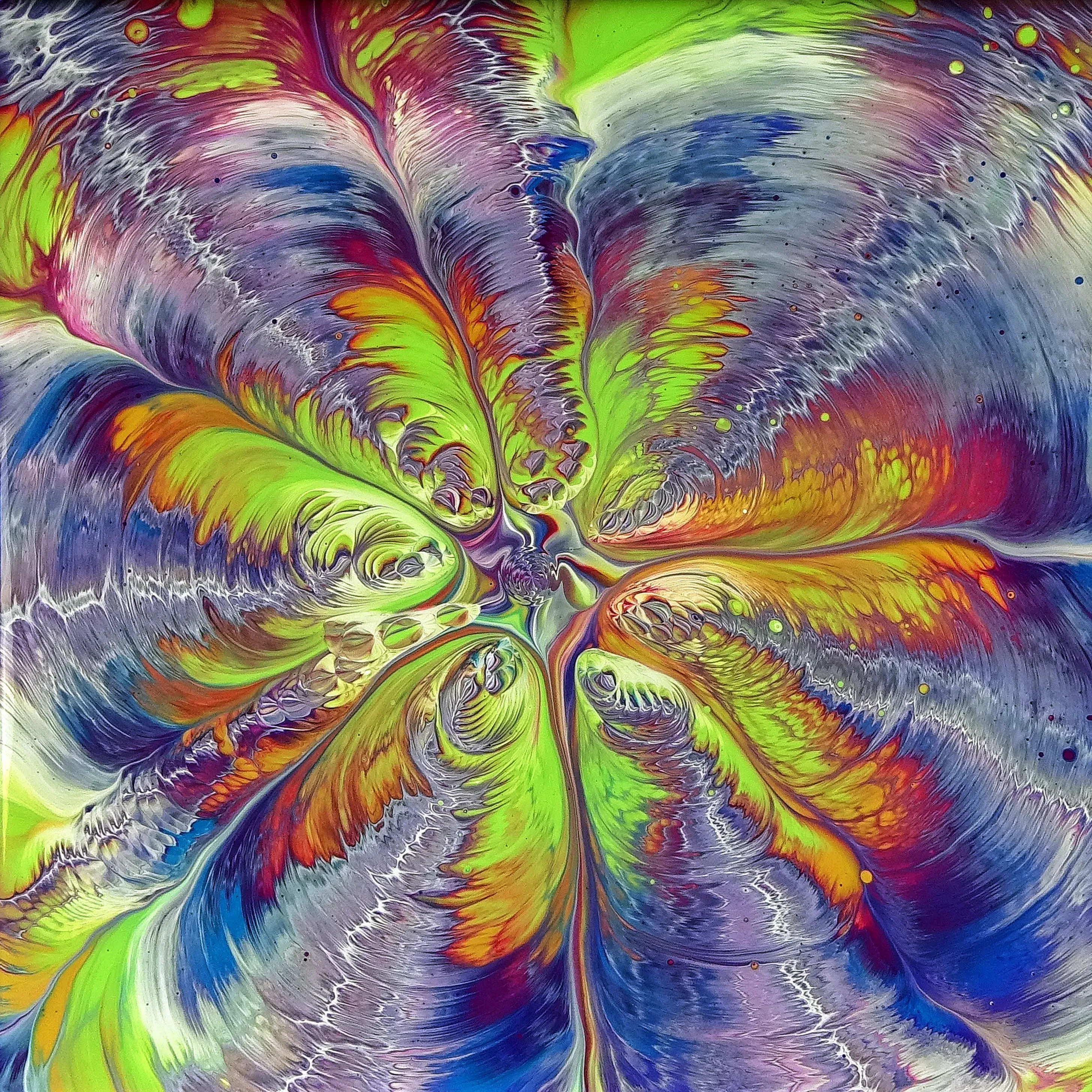 Gorgeous Details With Leaky Cup ~ Acrylic Pour Painting