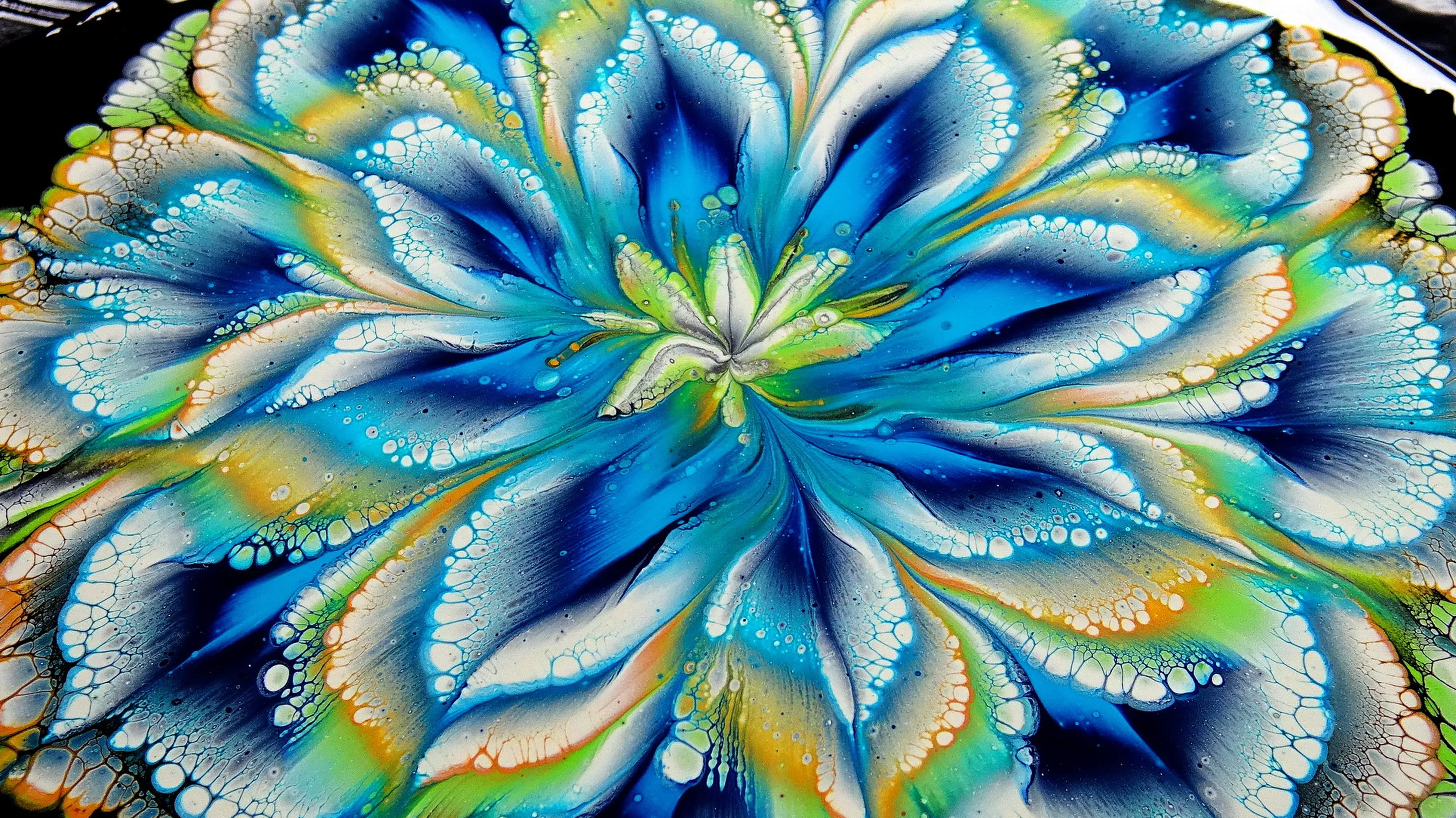 (Premiera) Perfect Lacing With Mod Podge Pearl ~ Acrylic Pour Flower ~ Reverse Flower Dip