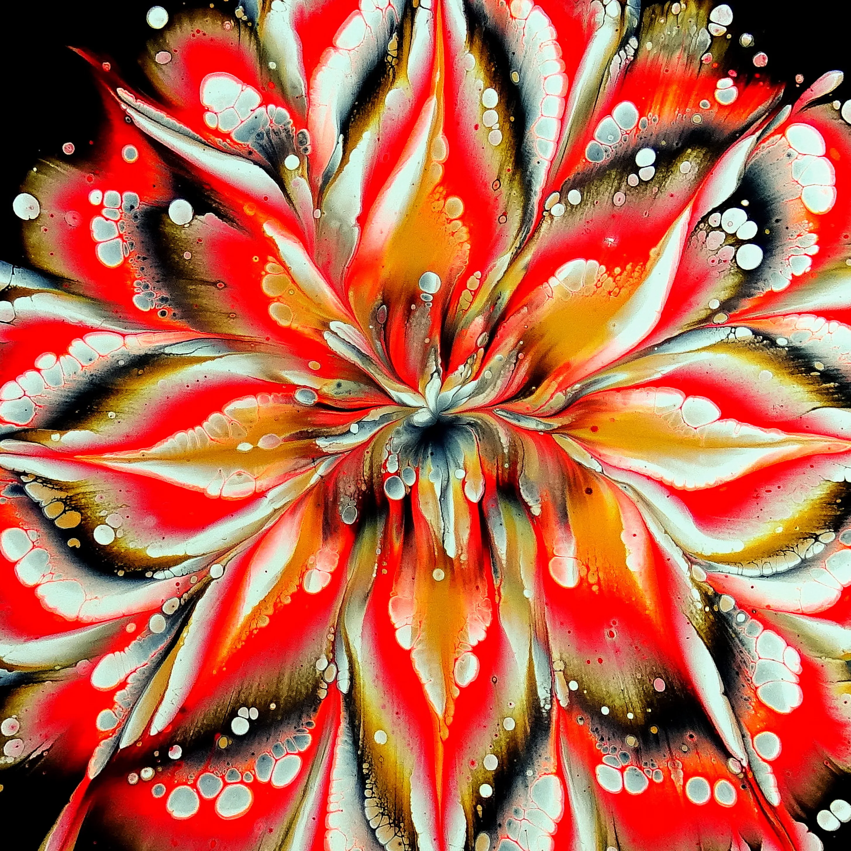 Reverse Flower Dip With 8 Petals ~ 3D Printed Flower Shaped Cup ~ Acrylic Pour Painting