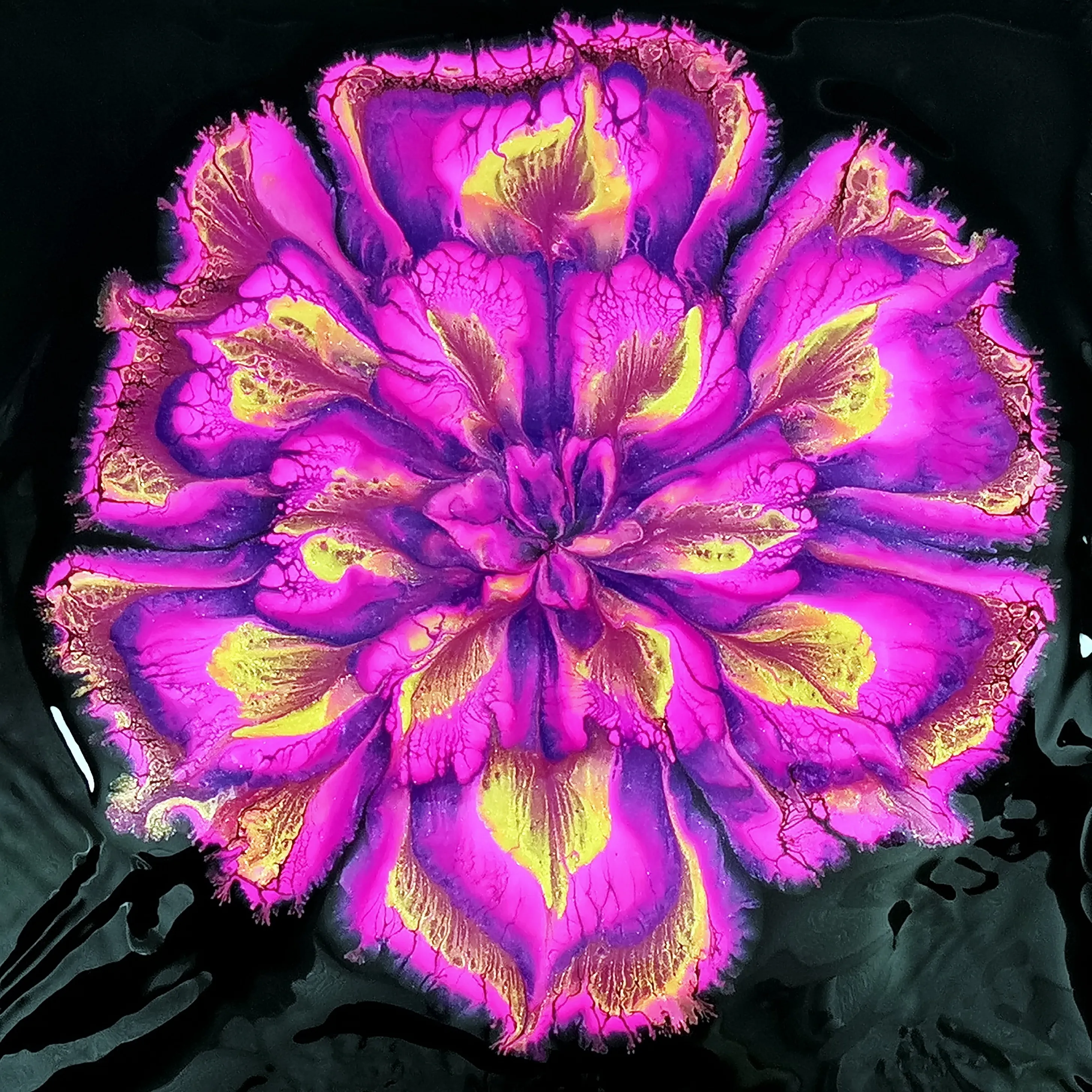 Prizm Pour Paints For Amazing Acrylic Pour Flower Painting With ~ Reverse Flower Dip