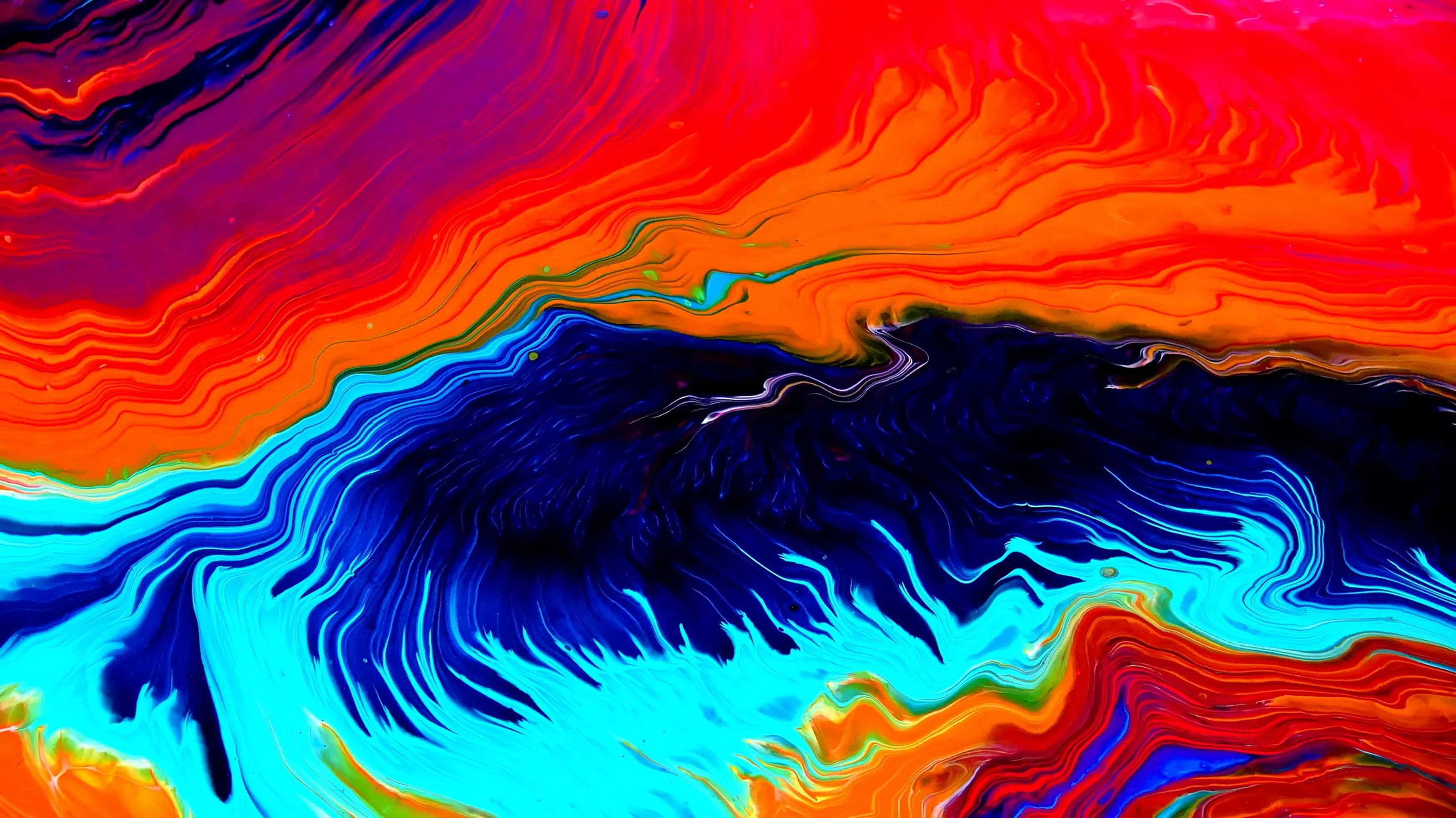 Split Cup Pour On Rectangular Canvas ~ Acrylic Pouring Technique ~ Fluid Art