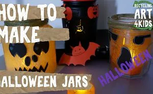 Halloween Jars Made Out Of A Jam Jar.