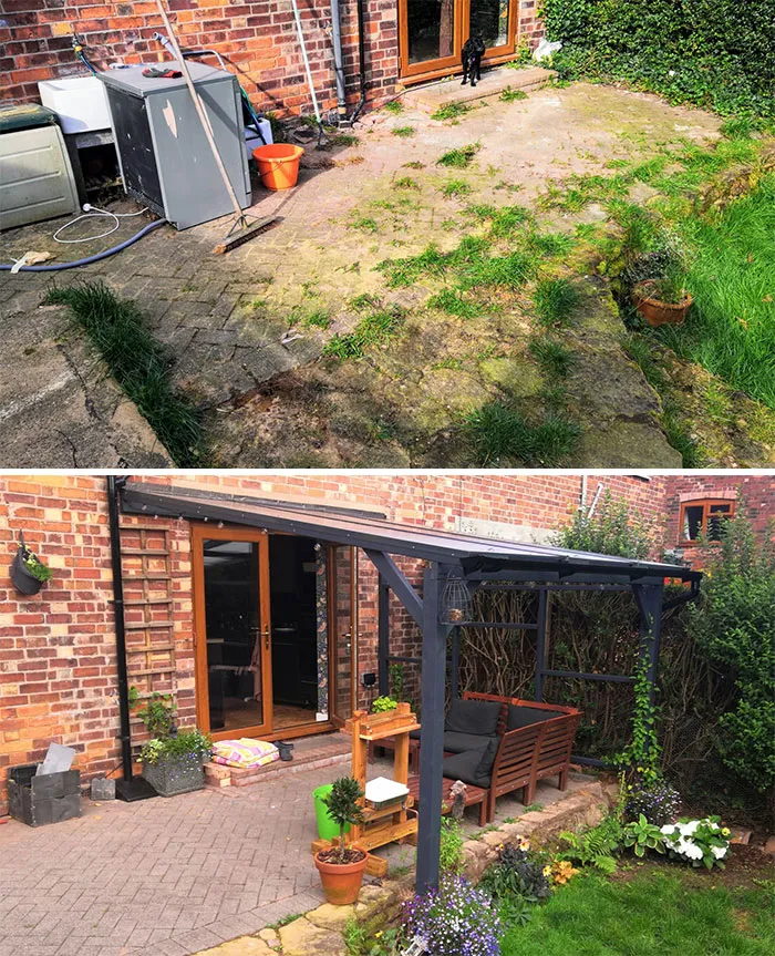 Power Washed Patio Then Built A Canopy