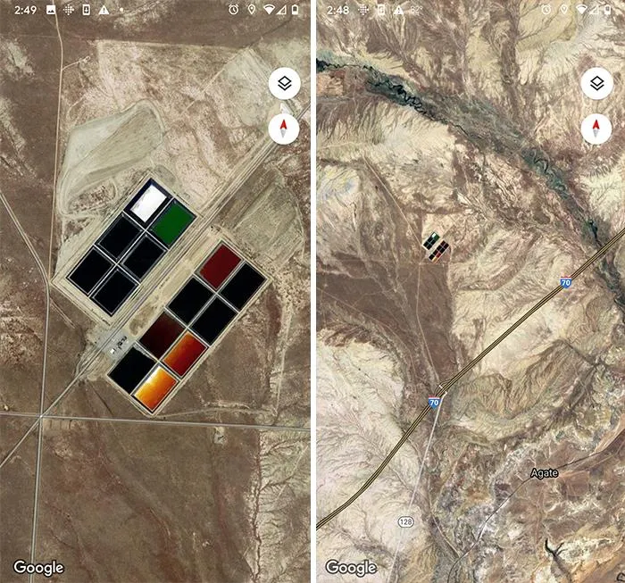 Cerca de Agate, Utah. Los vimos en Google Maps