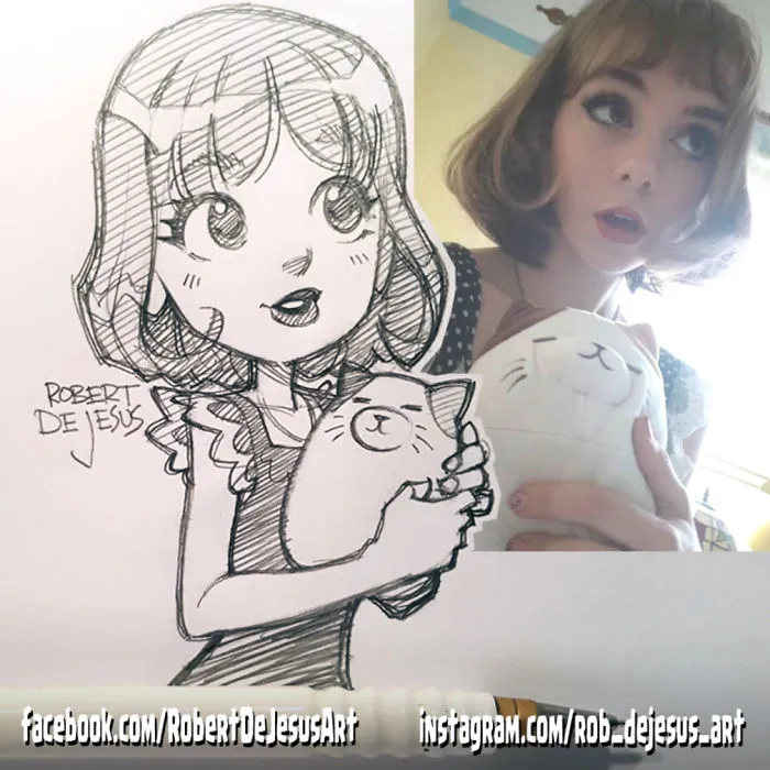 Artist Takes Pictures Strangers Send Him And Creates Cartoon Characters (30 New Pics)