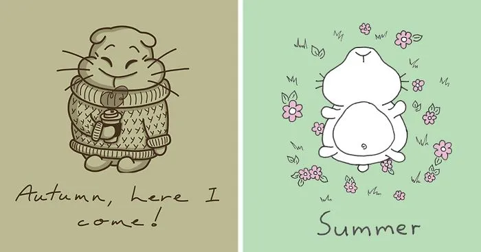 I Did 40 Drawings Of This Cute Hamster To Make Your Day More Cheerful 