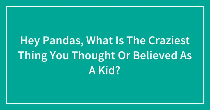 Hey Pandas, What Is The Craziest Thing You Thought Or Believed As A Kid? (Closed)